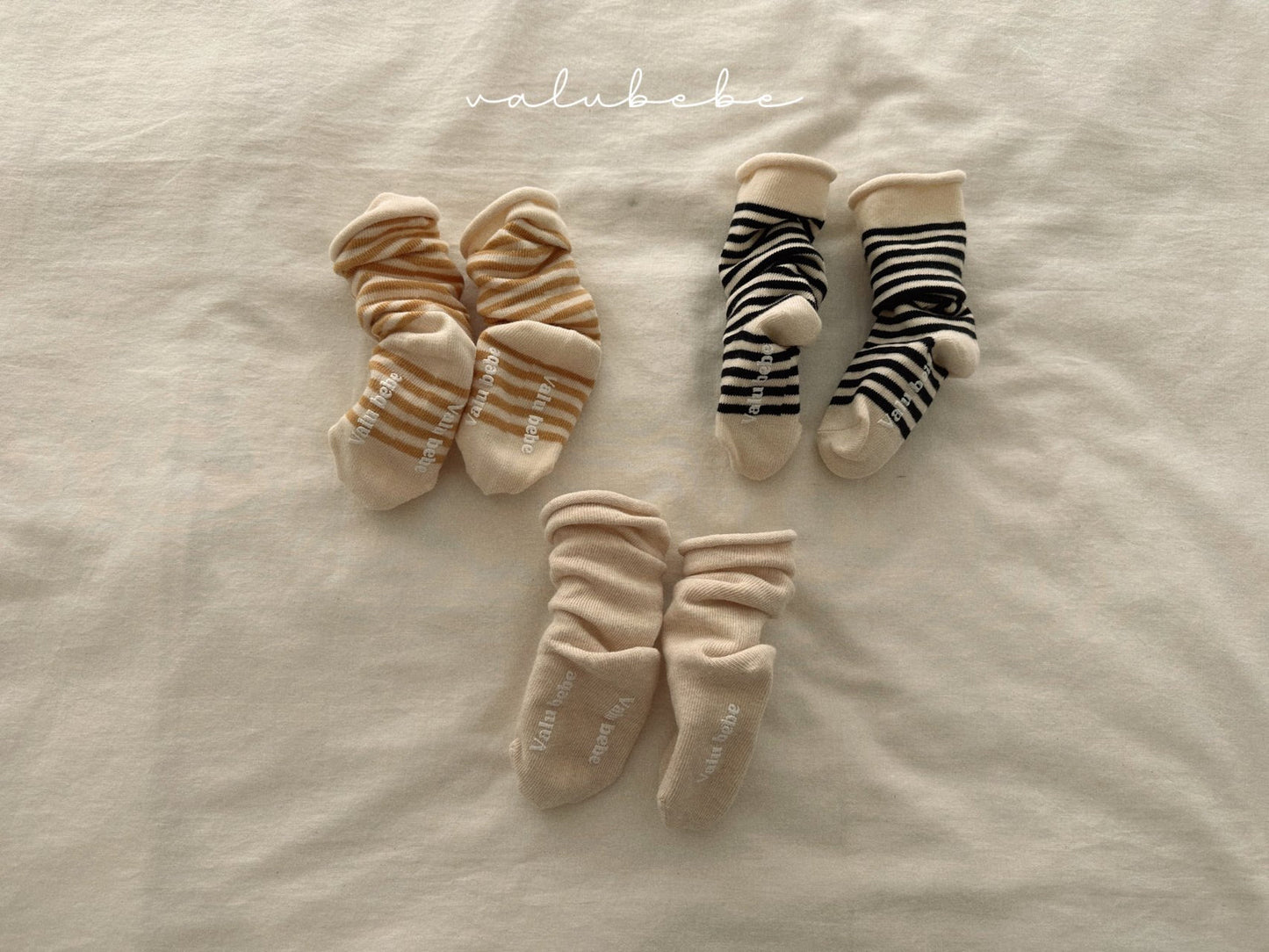 Sunny Combi Socks | 間條長筒襪仔3件套