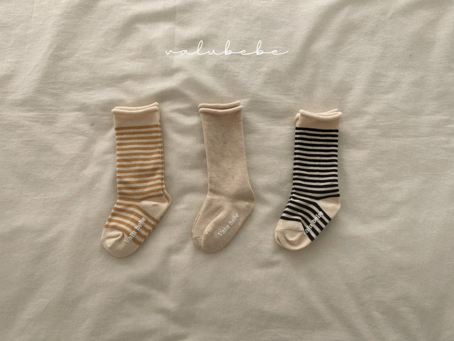 Sunny Combi Socks | 間條長筒襪仔3件套