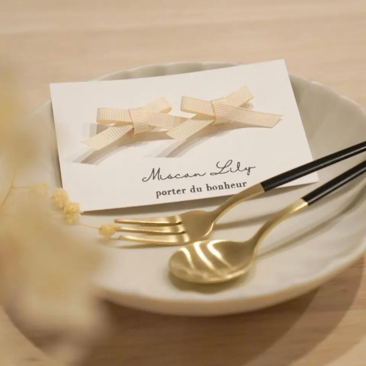 ꒰ 現貨 ꒱ Ribbon Hair Clips Set | 日本格紋緞帶髮夾兩件套
