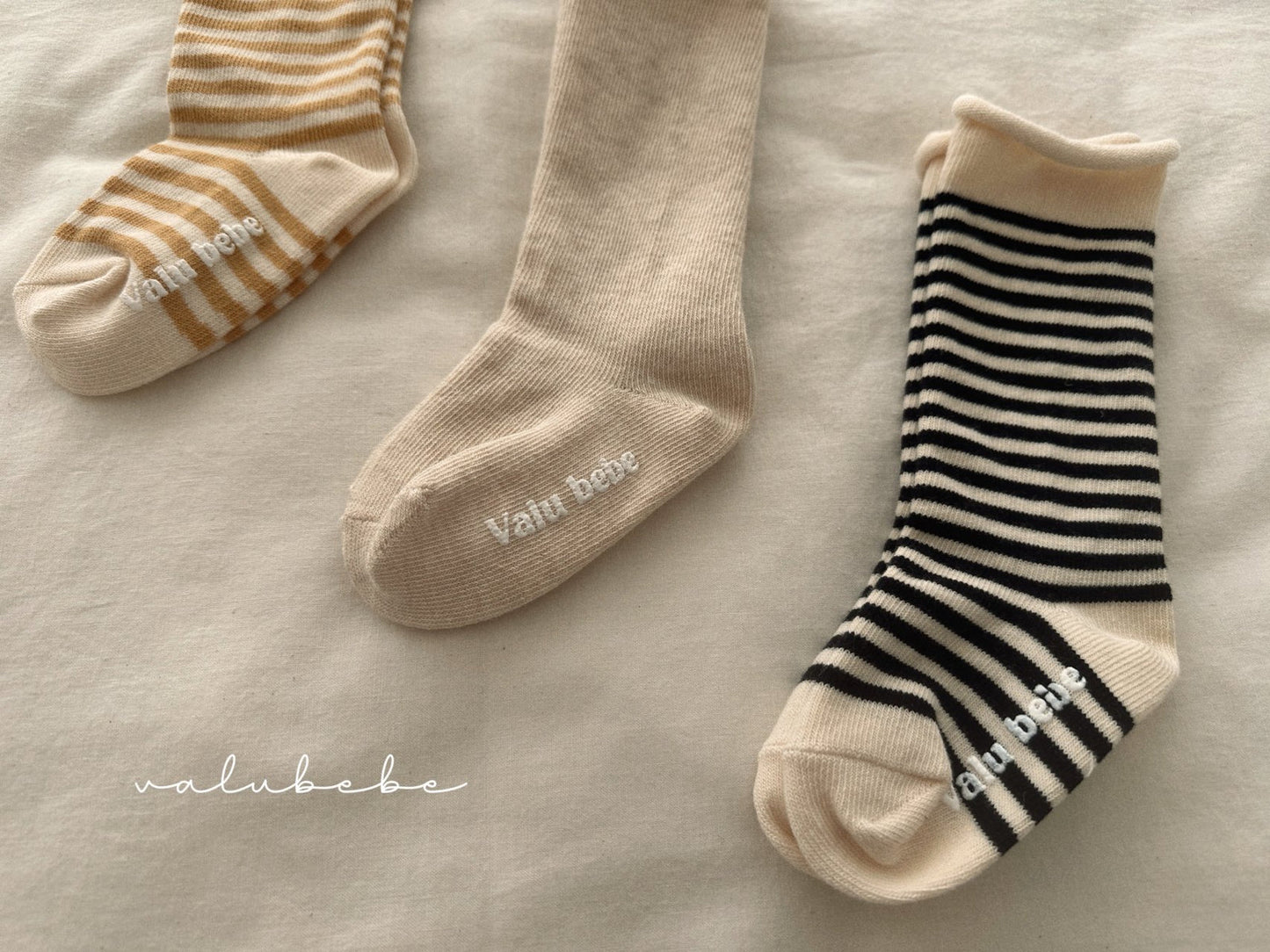 Sunny Combi Socks | 間條長筒襪仔3件套