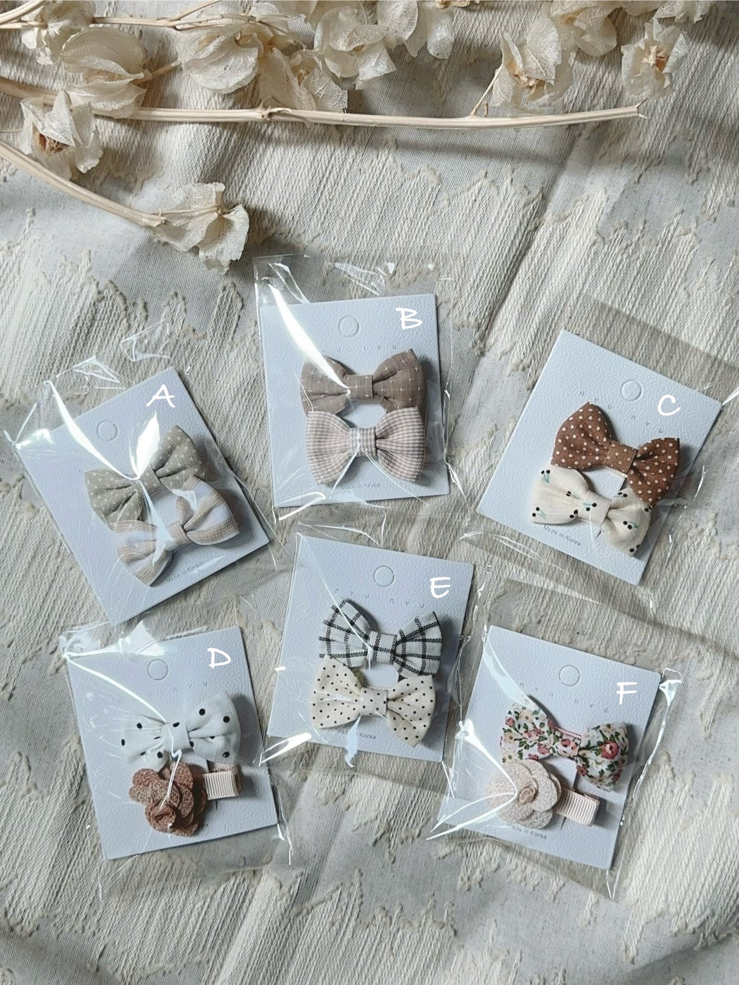 Ribbon Hair Clips 韓系蝴蝶結髮夾兩件套