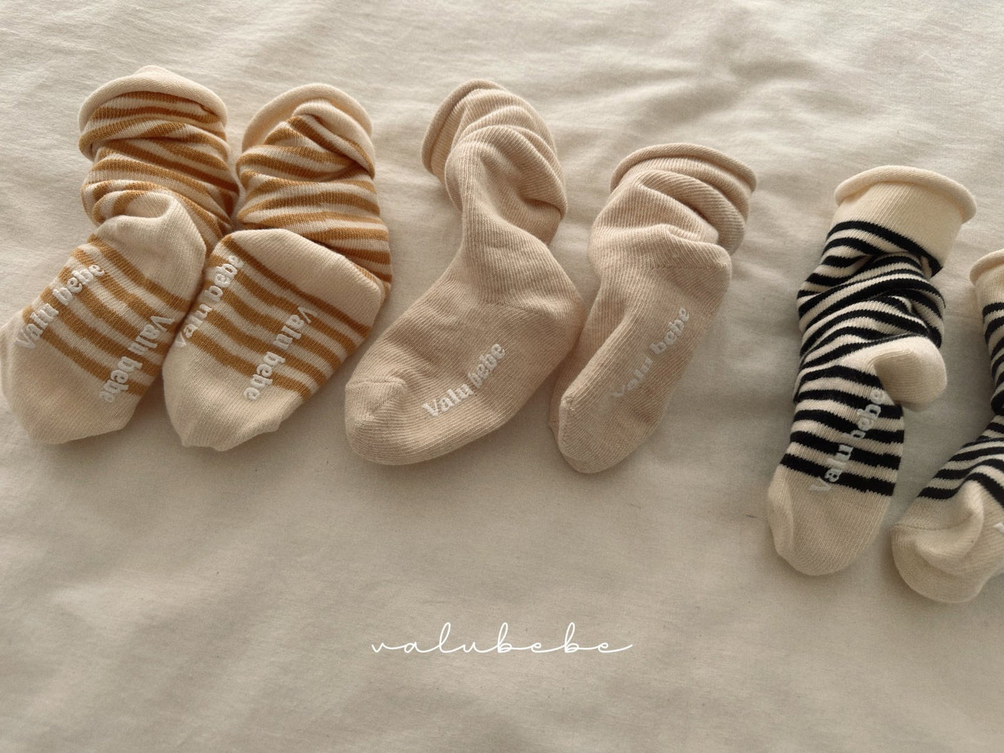 Sunny Combi Socks | 間條長筒襪仔3件套