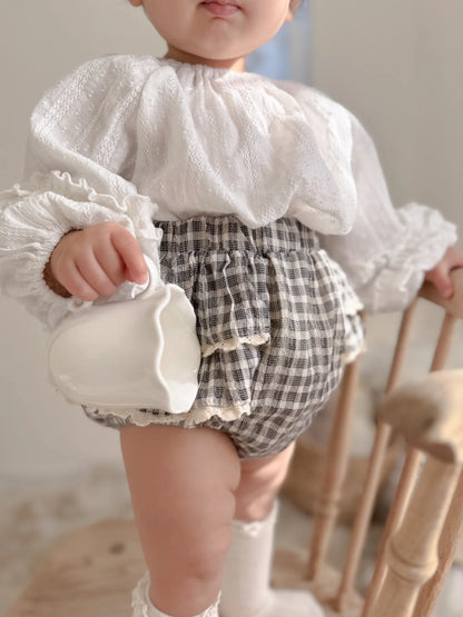 Lumi Check Bloomers | 格仔蕾絲小短褲