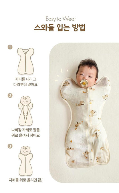 【韓國製🇰🇷】Organic Mesh Swaddle 有機棉初生嬰兒透氣碟型包巾