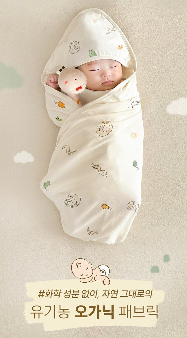 【韓國製🇰🇷】Organic Newborn Swaddle Blanket 有機棉初生嬰兒包巾