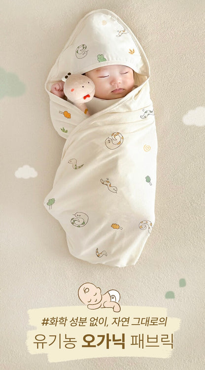 【韓國製🇰🇷】Organic Newborn Swaddle Blanket 有機棉初生嬰兒包巾