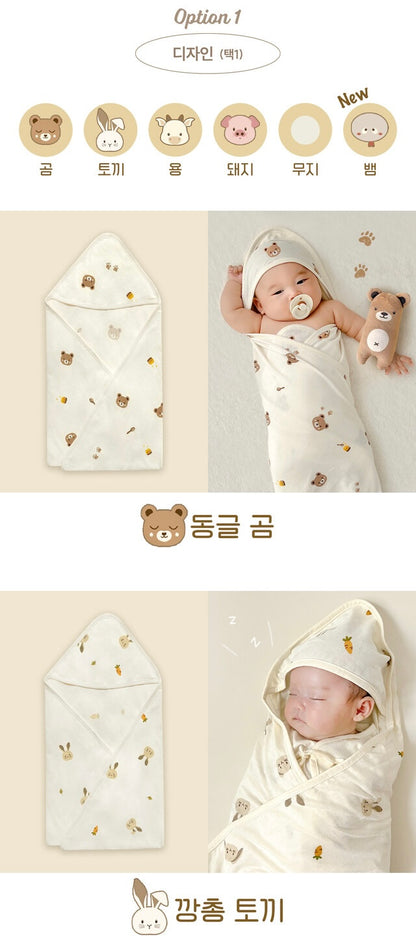 【韓國製🇰🇷】Organic Newborn Swaddle Blanket 有機棉初生嬰兒包巾