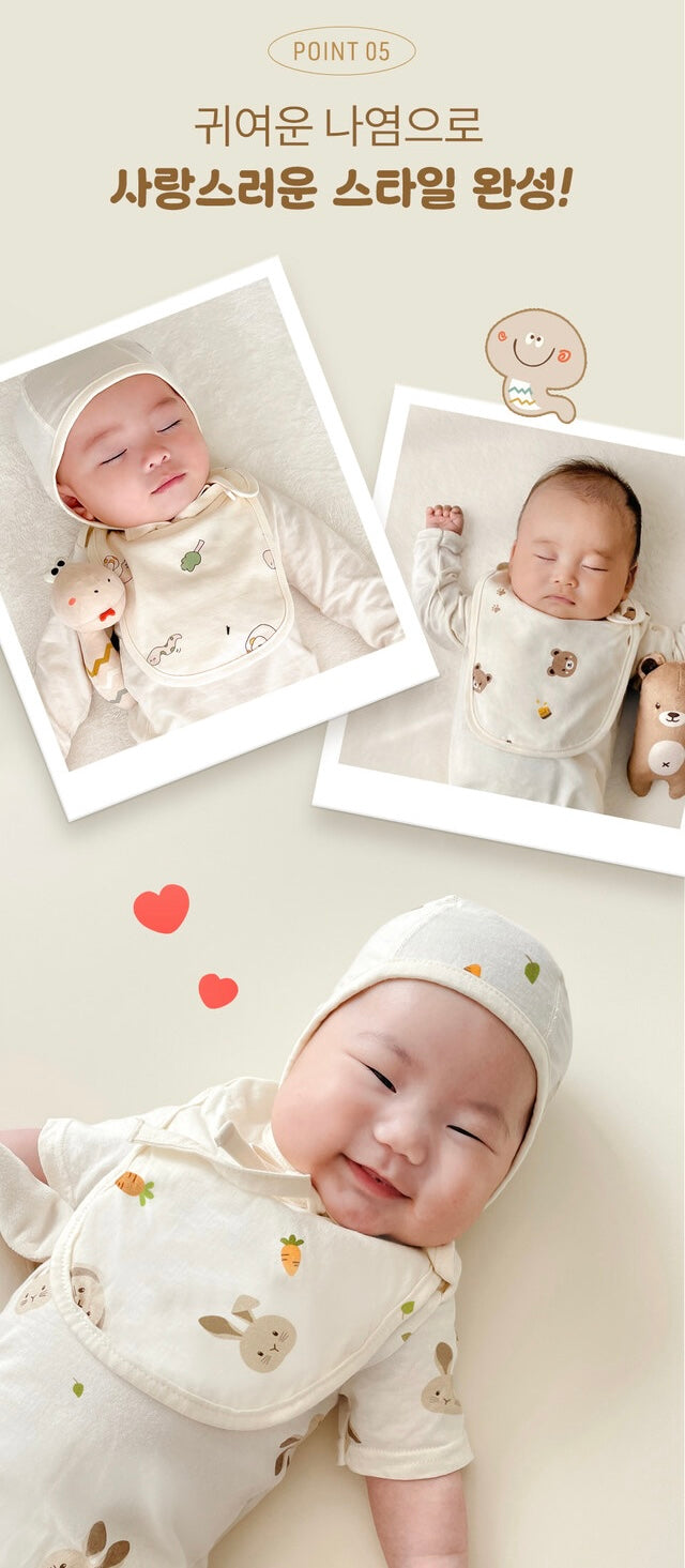 【韓國製🇰🇷】Organic Newborn Bibs 有機棉初生嬰兒口水肩