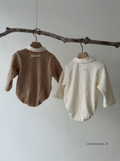 Knit Button Suit | 暗紋編織連身衣